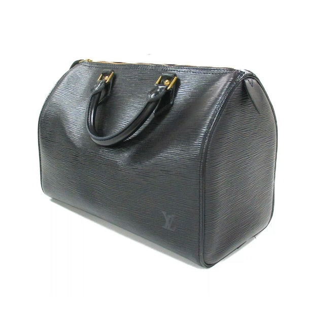 LOUIS VUITTON Epi Leather Black Speedy 30 Satchel Bag