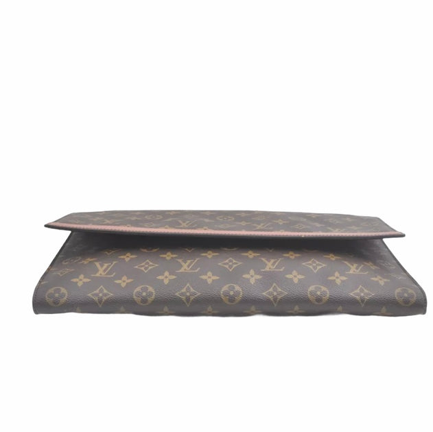 Louis Vuitton Monogram Canvas Envelope Clutch Case Brown