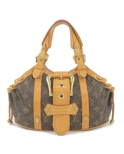 Louis Vuitton Theda Leather & Canvas Handbag 