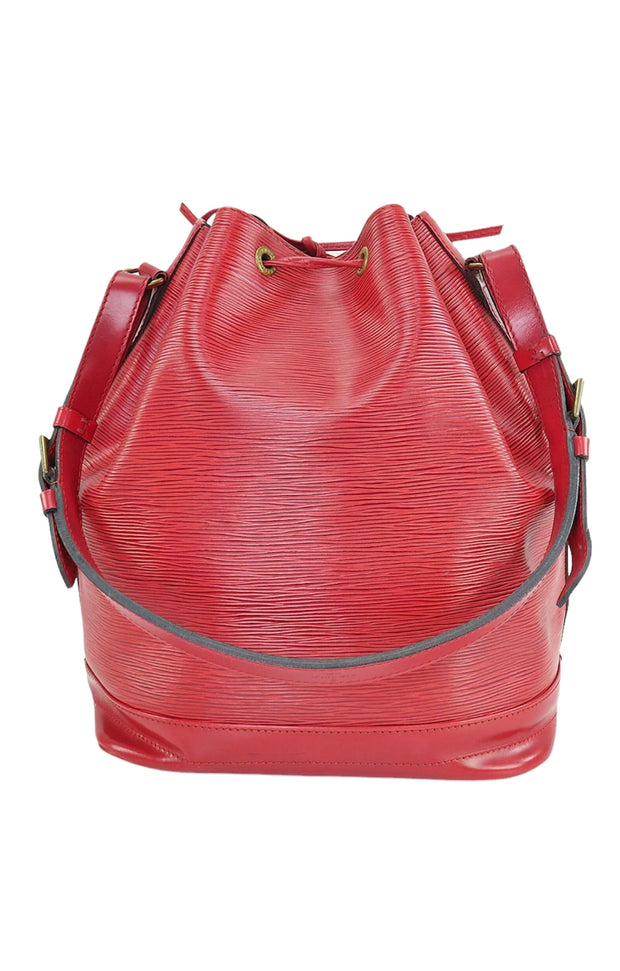Louis Vuitton, Bags, Louis Vuitton Large Noe Red Bucket Tote Bag  Drawstring Closurestunningvintage