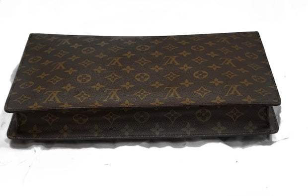 Louis Vuitton Monogram Monogram Unisex Canvas Leather Clutches, Brown