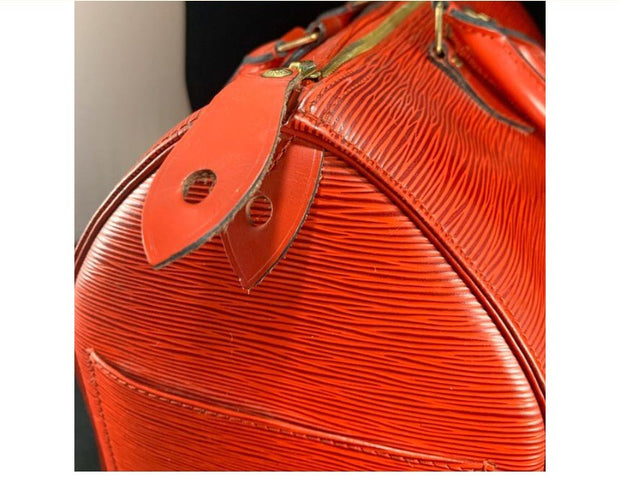 LOUIS VUITTON Epi Leather Red Speedy 35 Satchel Handbag
