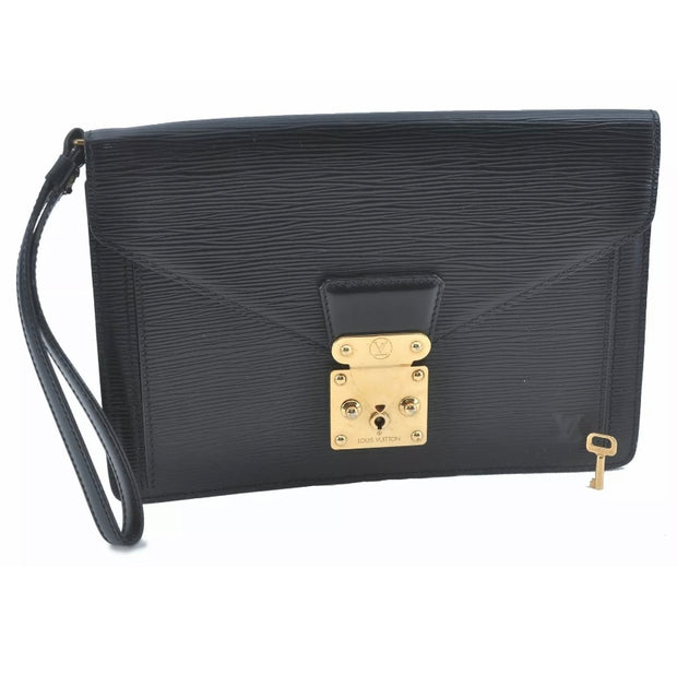 Louis Vuitton Monceau Metis Black Epi Handbag Clutch Mini