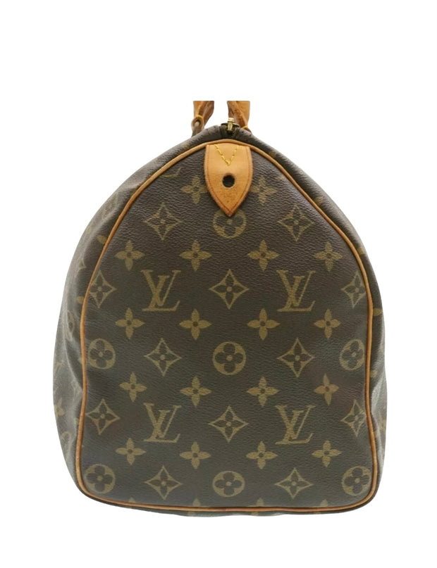 LOUIS VUITTON Monogram Speedy 35 Handbag, Brown, Coated Canvas | ShopShops