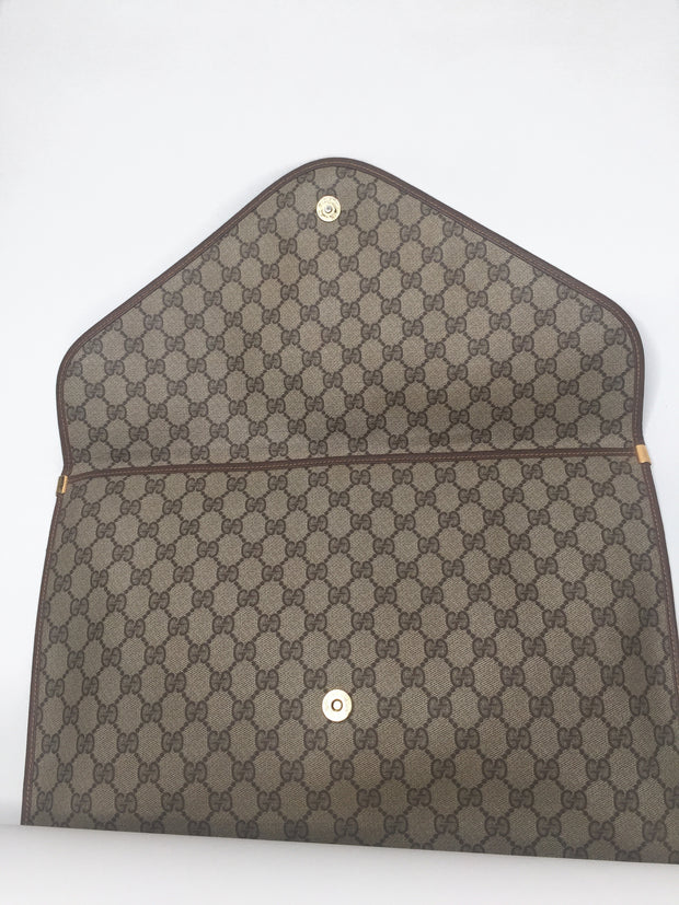 Gucci Vintage Black Leather Portfolio 