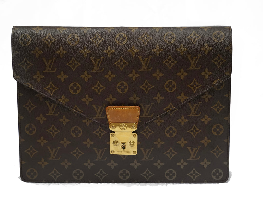 Louis Vuitton, Bags, Pochette Document Gm Gm In Brown Monogram Canvas