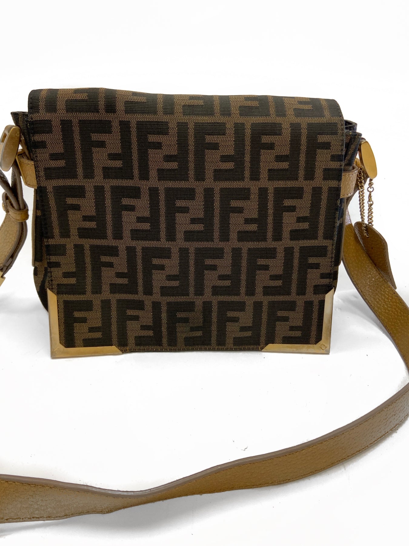 Fendi FF Monogram Zucca Vintage Sling Shoulder Bag/handle 