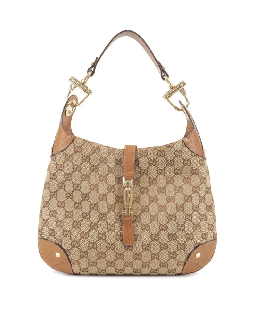 Gucci Jackie O Leather & Suede Buckle Shoulder Bag