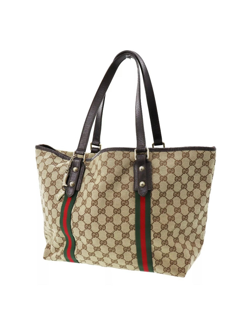 Gucci Beige/Brown GG Canvas Jolicoeur Large Tote Bag