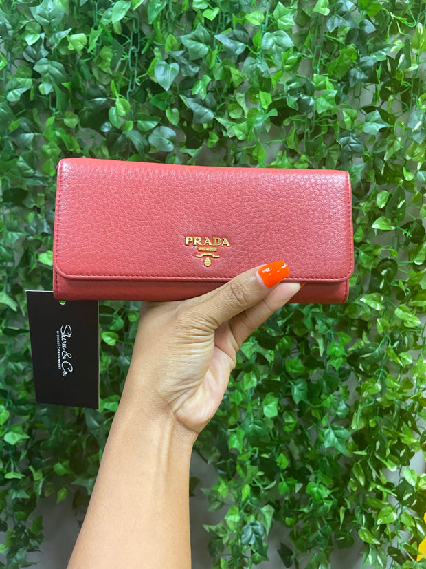 Leather Designer Wallet, Red
